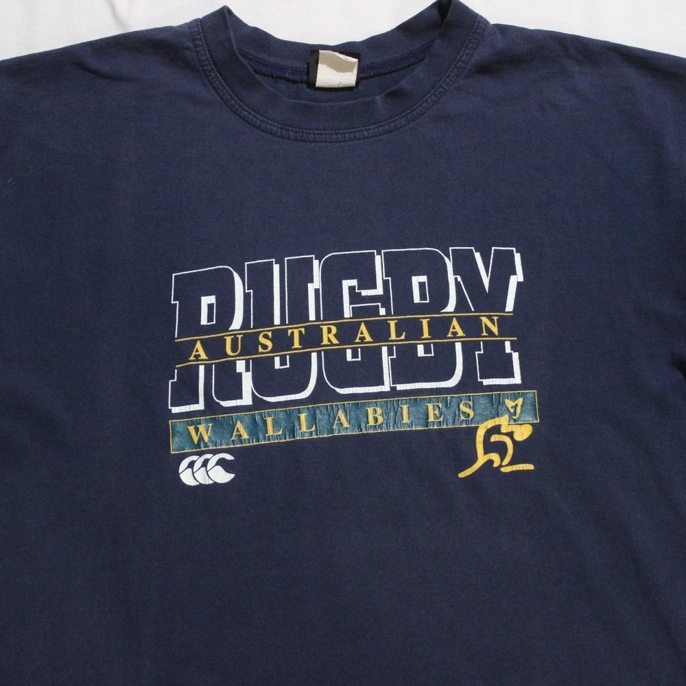 Mens Vintage 90s Skater Australian Wallabies Navy Baggy Oversized Fit T-shirt - Picture 4 of 7